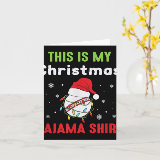 Cricket Player This Is My Christmas Pajama  Kaart (Gele Bloem)