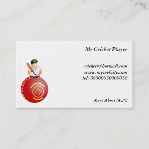 Cricket Player Visitekaartje
