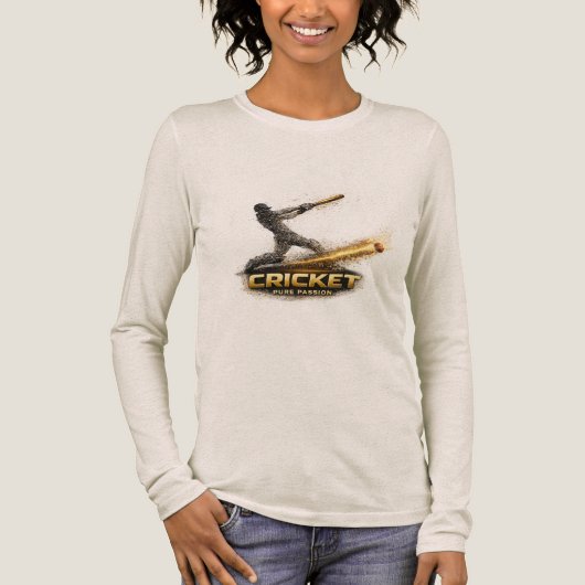 Cricket Pure Passion Gold Motion Women’s Tri-Blend Tri-Blend Shirt (Voorkant)