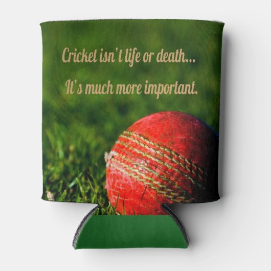 Cricket Red Ball Funny Motivatie Blikjeskoeler (Voorkant)