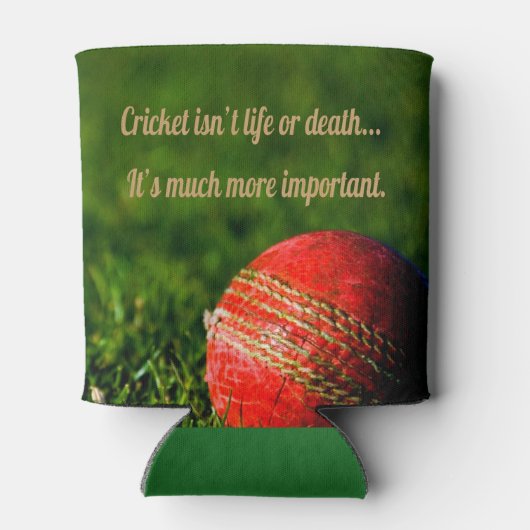 Cricket Red Ball Funny Motivatie Blikjeskoeler (Achterkant)