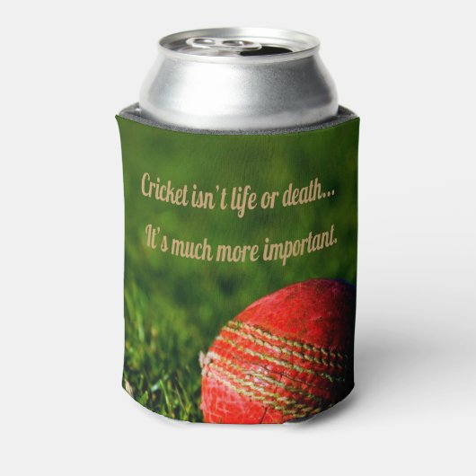 Cricket Red Ball Funny Motivatie Blikjeskoeler (Blikje Achterkant)