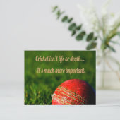Cricket Red Ball Funny Motivatie Briefkaart (Staand voorkant)