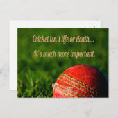 Cricket Red Ball Funny Motivatie Briefkaart (Voorkant / Achterkant)