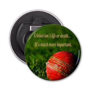 Cricket Red Ball Funny Motivatie Button Flesopener