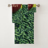 Cricket: Red Hard Ball Art Print Bad Handdoek (Insitu)