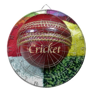 Cricket Red Hard Ball Art Print Dartbord