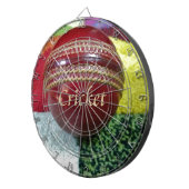 Cricket: Red Hard Ball Art Print Dartbord (Voorkant Rechts)