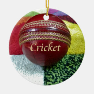 Cricket: Red Hard Ball Art Print Keramisch Ornament