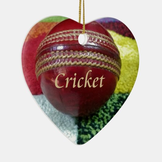 Cricket: Red Hard Ball Art Print Keramisch Ornament (Rechts)