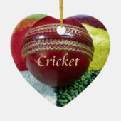 Cricket: Red Hard Ball Art Print Keramisch Ornament (Voorkant)