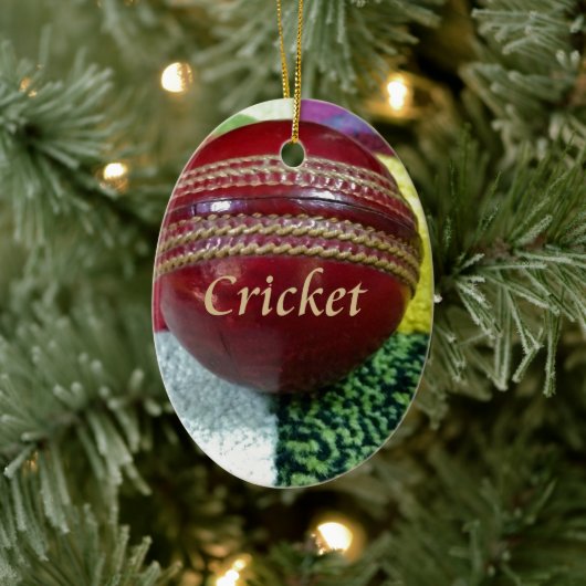 Cricket: Red Hard Ball Art Print Keramisch Ornament (Boom)