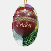 Cricket: Red Hard Ball Art Print Keramisch Ornament (Links)