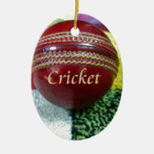 Cricket: Red Hard Ball Art Print Keramisch Ornament (Voorkant)