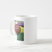 Cricket: Red Hard Ball Art Print Koffiemok (Voorkant links)