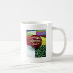 Cricket Red Hard Ball Art Print Koffiemok