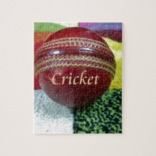 Cricket: Red Hard Ball Art Print Legpuzzel (Verticaal)