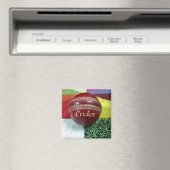 Cricket: Red Hard Ball Art Print Magneet (Insitu (Vaatwasser))