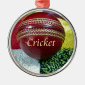 Cricket: Red Hard Ball Art Print Metalen Ornament (Voorkant)