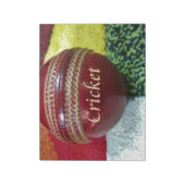 Cricket: Red Hard Ball Art Print Notitieblok (Linkerzijde)