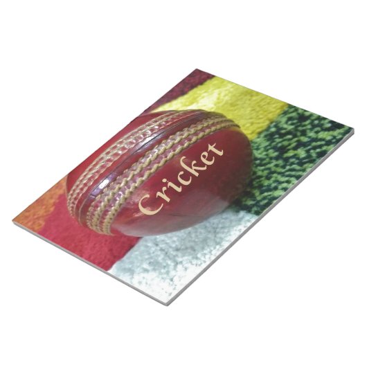 Cricket: Red Hard Ball Art Print Notitieblok (Schuin)