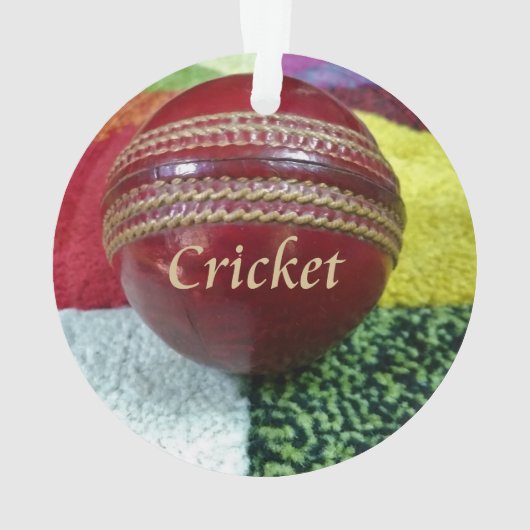 Cricket: Red Hard Ball Art Print Ornament (achterkant)