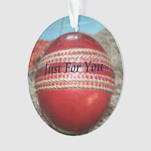 Cricket: Red Hard Ball Art Print Ornament (voorkant)