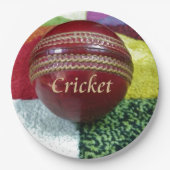 Cricket: Red Hard Ball Art Print Papieren Bordje (Voorkant)