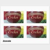 Cricket: Red Hard Ball Art Print Rechthoekige Sticker (Vel)
