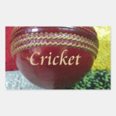 Cricket: Red Hard Ball Art Print Rechthoekige Sticker (Voorkant)