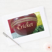 Cricket: Red Hard Ball Art Print Rechthoekige Sticker (Envelop)