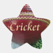 Cricket: Red Hard Ball Art Print Ster Sticker (Voorkant)