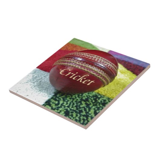 Cricket: Red Hard Ball Art Print Tegeltje (Zijkant)