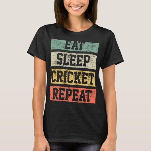 Cricket Retro Player Coach Cadeaus T-shirt (Voorkant)