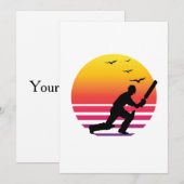 Cricket retro sunset #Cricket Kaart (Voorkant / Achterkant)