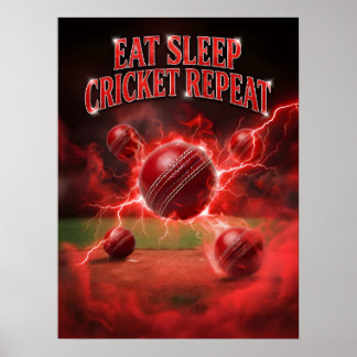 Cricket Rode Bliksem Herhaling Poster