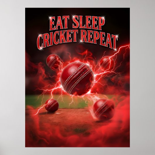 Cricket Rode Bliksem Herhaling Poster (Voorkant)