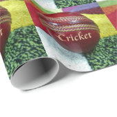 Cricket: Rode Harde Bal Kunstprint Cadeaupapier (Rol Hoek)