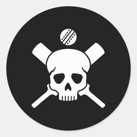 Cricket Schedel Ronde Sticker (Voorkant)