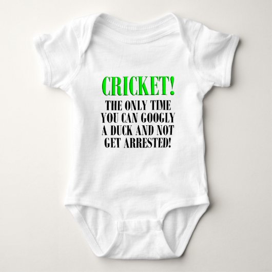 CRICKET Shirten, T-Hemden en Gifts! Romper (Voorkant)