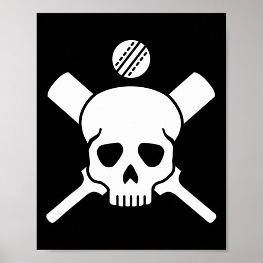 Cricket Skull  Poster (Voorkant)