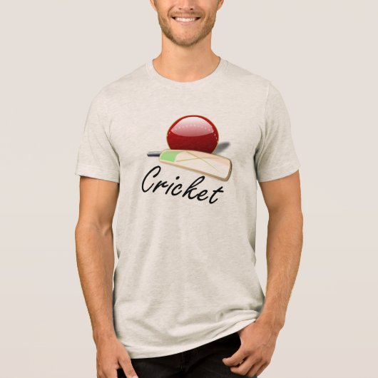 Cricket - Slagbeurtel en Bal Tri-Blend Shirt (Voorkant)