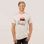 Cricket - Slagbeurtel en Bal Tri-Blend Shirt (Voorkant volledig)