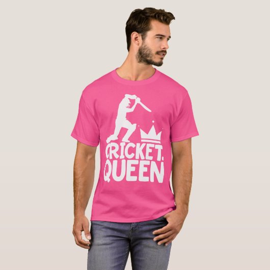 Cricket spel voor mannen Cricket Queen T-shirt (Voorkant volledig)