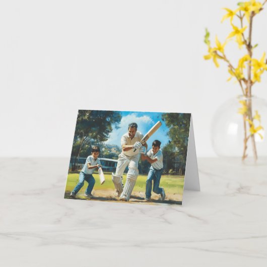 Cricket spelen Digitale Kunst Kaart (Gele Bloem)