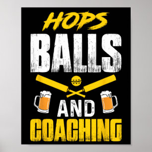 Cricket Speler Coach Bier Drinken Team Sport Ent Poster