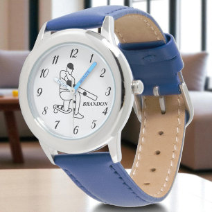 Cricket Speler Sport Atleet Bowler Spelletjes Horloge