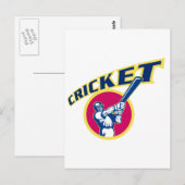 cricket sport batsman briefkaart (Voorkant / Achterkant)