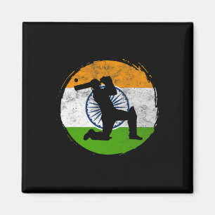 Cricket Sport Game Vlag Van India Cricket Speler  Magneet