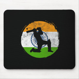 Cricket Sport Game Vlag Van India Cricketspeler Muismat